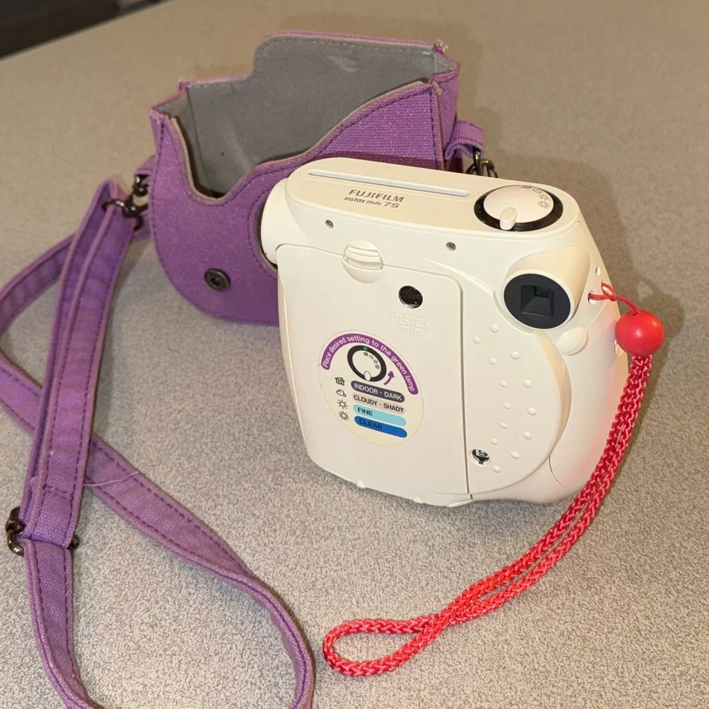 Fujifilm White and Purple Digital Camera Compact Design